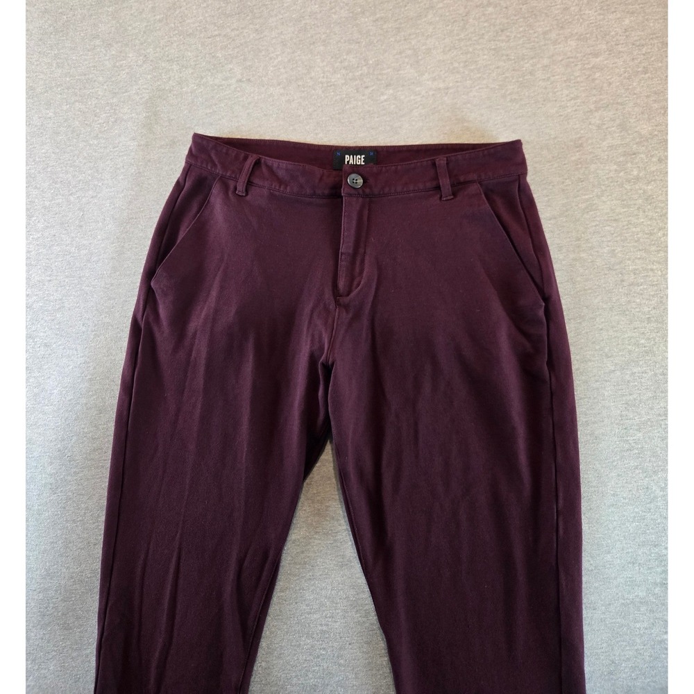 Paige Stafford Trousers Mens 32 Shaded Currant Burgundy Slim Stretch Chino Pants - Picture 6 of 11
